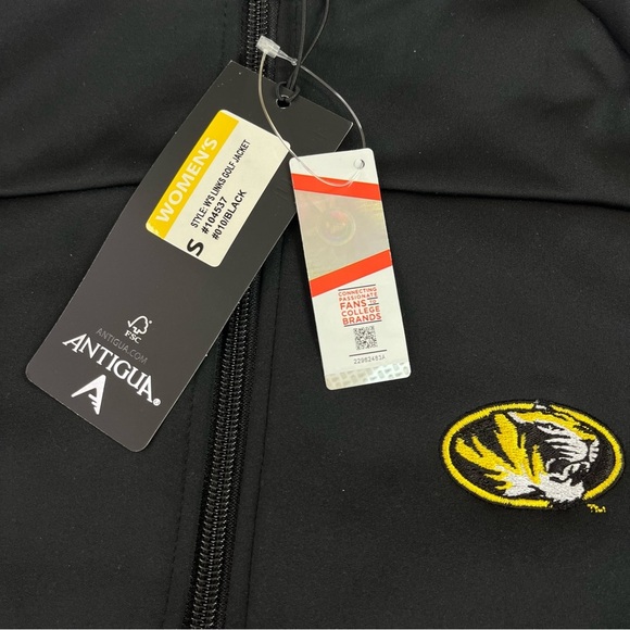 Antigua Black Fleece Golf Jacket University of Missouri Womens Size‎ S NWT - Picture 10 of 12